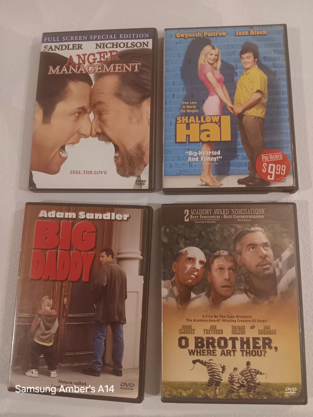 Lot of 4 DVD Back Covers - Mixed Titles - Brown, White, Black